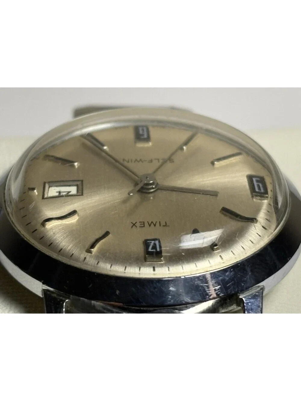 Vintage Timex Viscount Self-Wind Watch 1960-70’s Men 34mm With Date